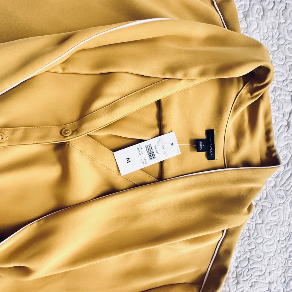 Ann Taylor Mustard Blouse View 5